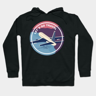 Vintage plane travel. Retro travel badge Hoodie